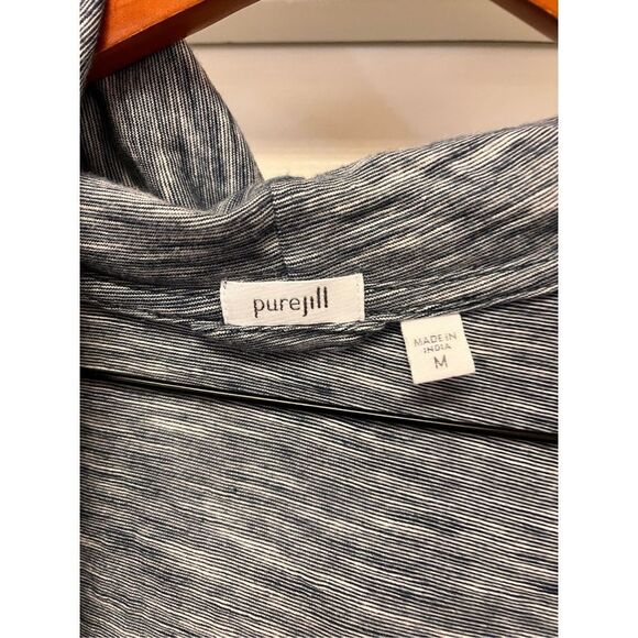 Pure Jill J. Jill Open Front Blue Space Dyed Hoodie sz M EUC - Picture 4 of 6